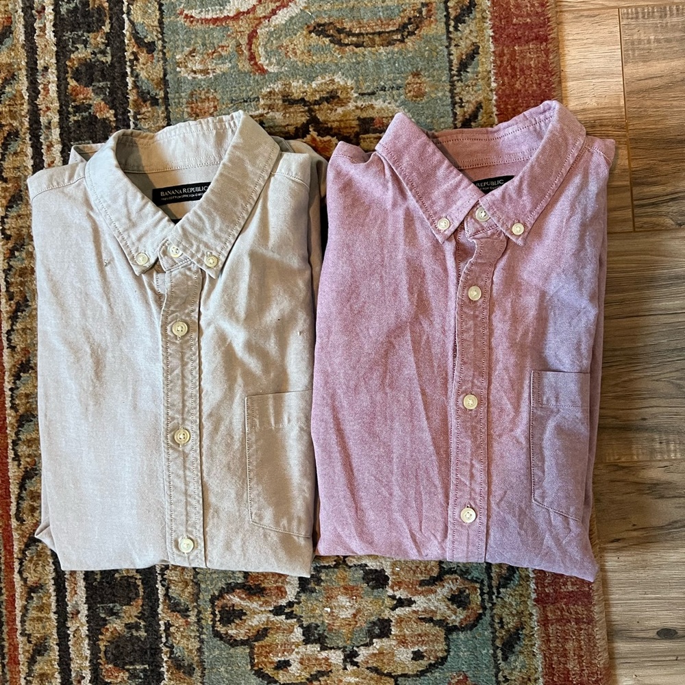 Banana Republic Oxford button down shirts bundle of 2